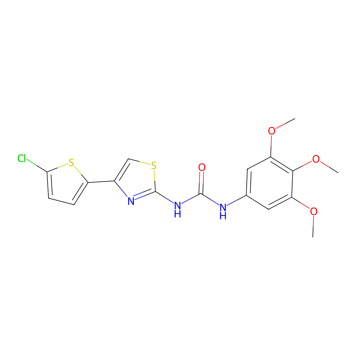 1-(4-(5-Chlorothiophen-2-yl)thiazol-2-yl)-3-(3,4,5-trimethoxyphenyl)urea molecular structure, CAS 1226430-33-6