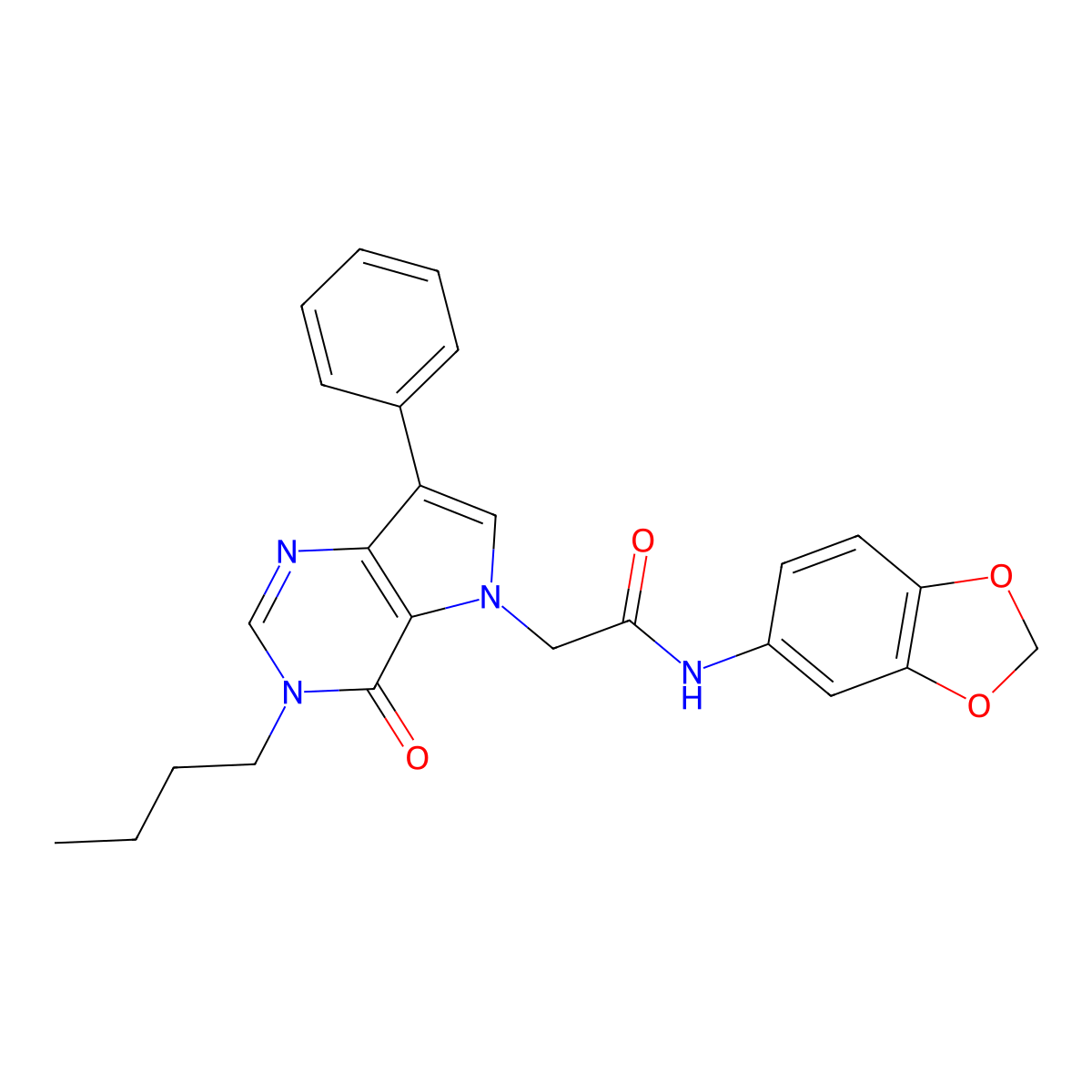 N-(2H-1,3-benzodioxol-5-yl)-2-{3-butyl-4-oxo-7-phenyl-3H,4H,5H-pyrrolo[3,2-d]pyrimidin-5-yl}acetamide molecular structure, CAS 1226430-36-9