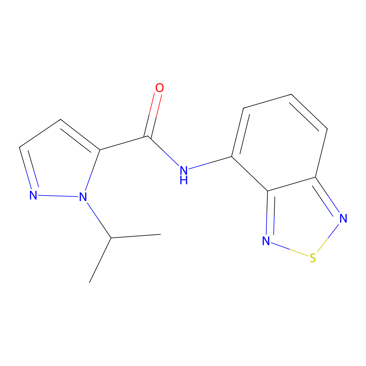 N-(benzo[c][1,2,5]thiadiazol-4-yl)-1-isopropyl-1H-pyrazole-5-carboxamide molecular structure, CAS 1226430-43-8