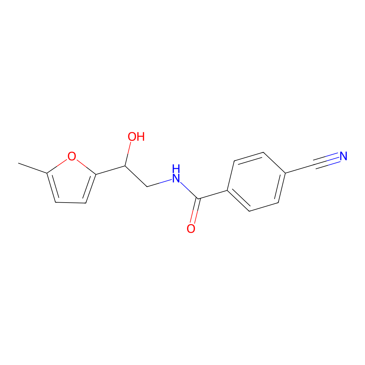 4-cyano-N-[2-hydroxy-2-(5-methylfuran-2-yl)ethyl]benzamide molecular structure, CAS 1226430-77-8