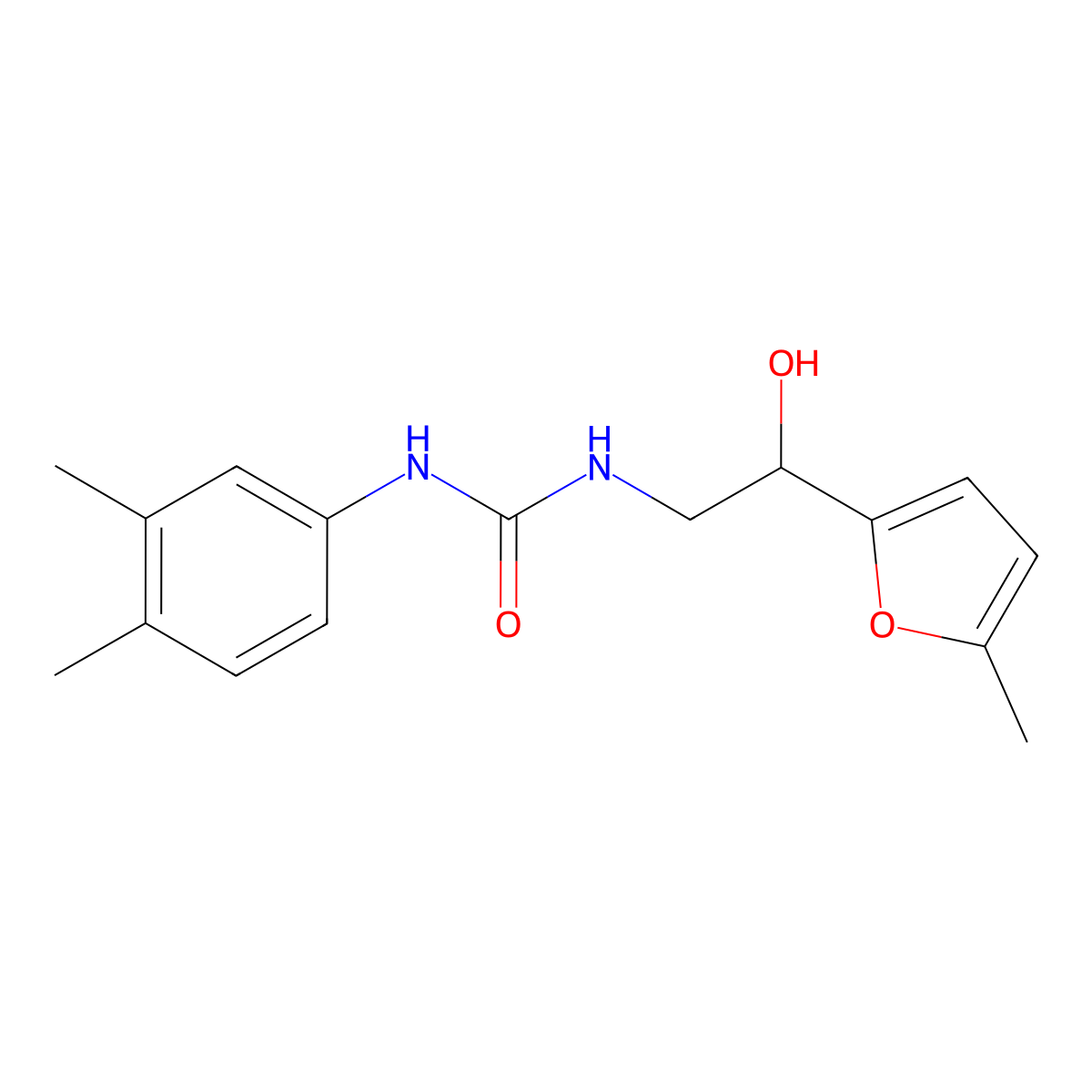 1-(3,4-Dimethylphenyl)-3-[2-hydroxy-2-(5-methylfuran-2-yl)ethyl]urea molecular structure, CAS 1226430-92-7