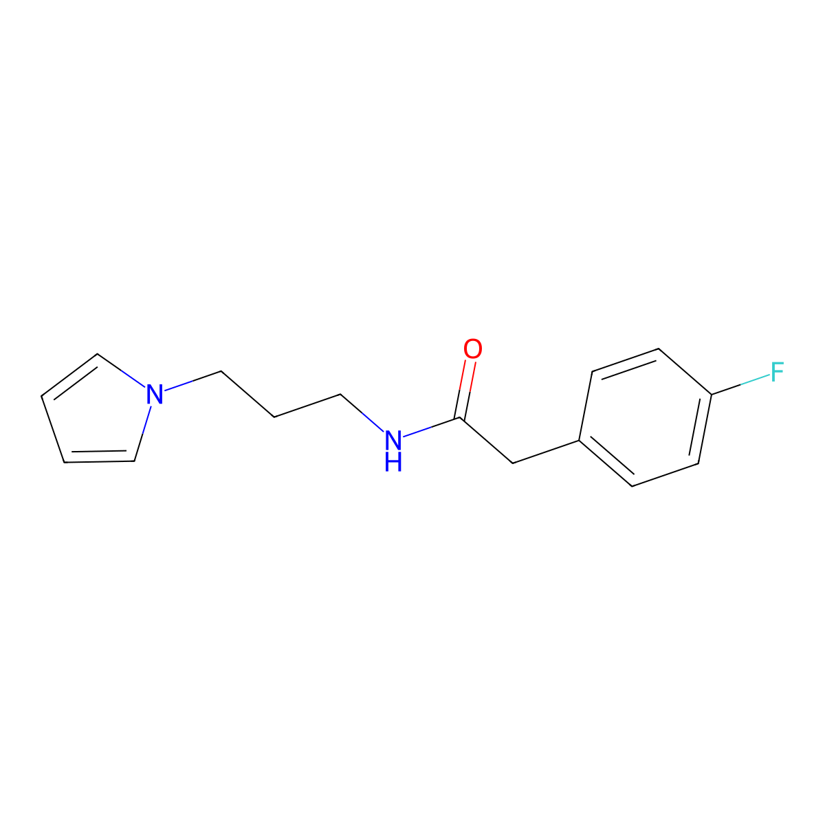 N-(3-(1H-pyrrol-1-yl)propyl)-2-(4-fluorophenyl)acetamide molecular structure, CAS 1226430-94-9