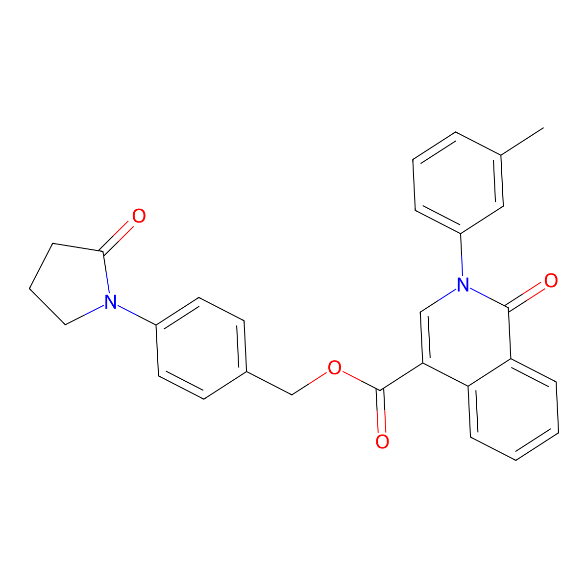 4-(2-Oxopyrrolidin-1-yl)benzyl 1-oxo-2-(m-tolyl)-1,2-dihydroisoquinoline-4-carboxylate molecular structure, CAS 1226431-23-7