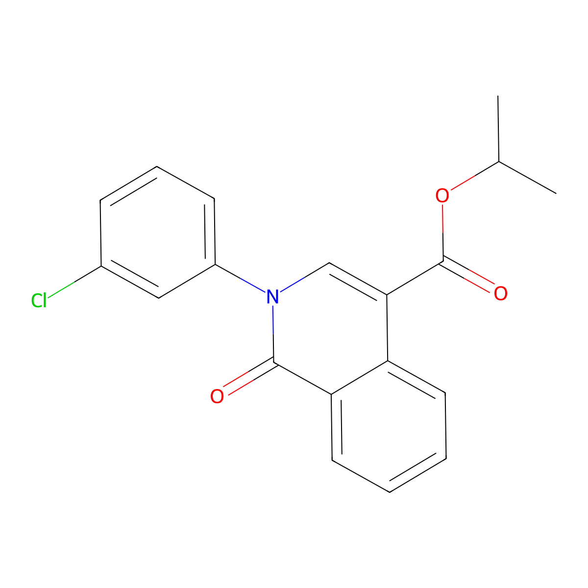 Propan-2-yl 2-(3-chlorophenyl)-1-oxo-1,2-dihydroisoquinoline-4-carboxylate molecular structure, CAS 1226431-24-8