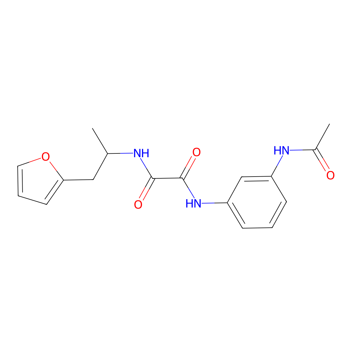 N1-(3-acetamidophenyl)-N2-(1-(furan-2-yl)propan-2-yl)oxalamide molecular structure, CAS 1226431-33-9