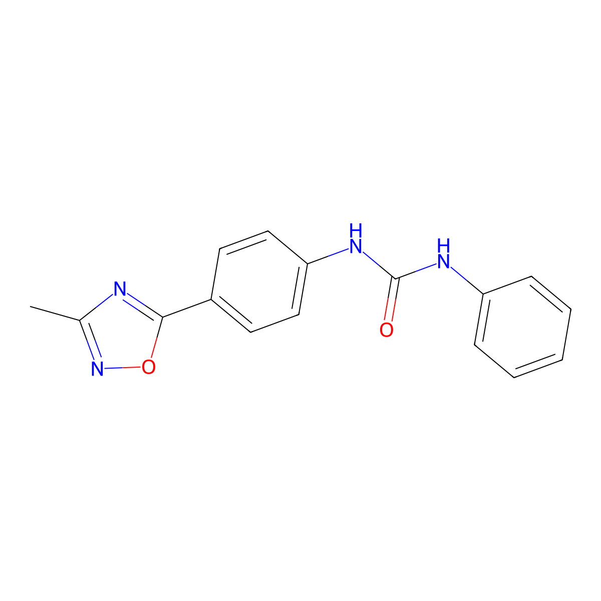 1-(4-(3-Methyl-1,2,4-oxadiazol-5-yl)phenyl)-3-phenylurea molecular structure, CAS 1226431-34-0
