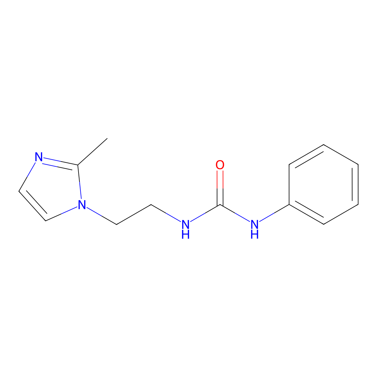 1-(2-(2-methyl-1H-imidazol-1-yl)ethyl)-3-phenylurea molecular structure, CAS 1226431-49-7