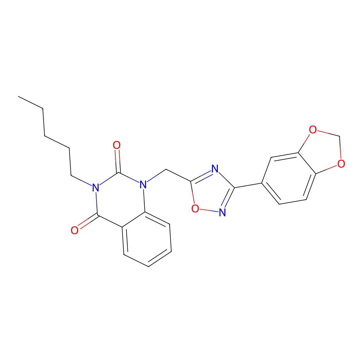 1-{[3-(2H-1,3-benzodioxol-5-yl)-1,2,4-oxadiazol-5-yl]methyl}-3-pentyl-1,2,3,4-tetrahydroquinazoline-2,4-dione molecular structure, CAS 1226431-61-3