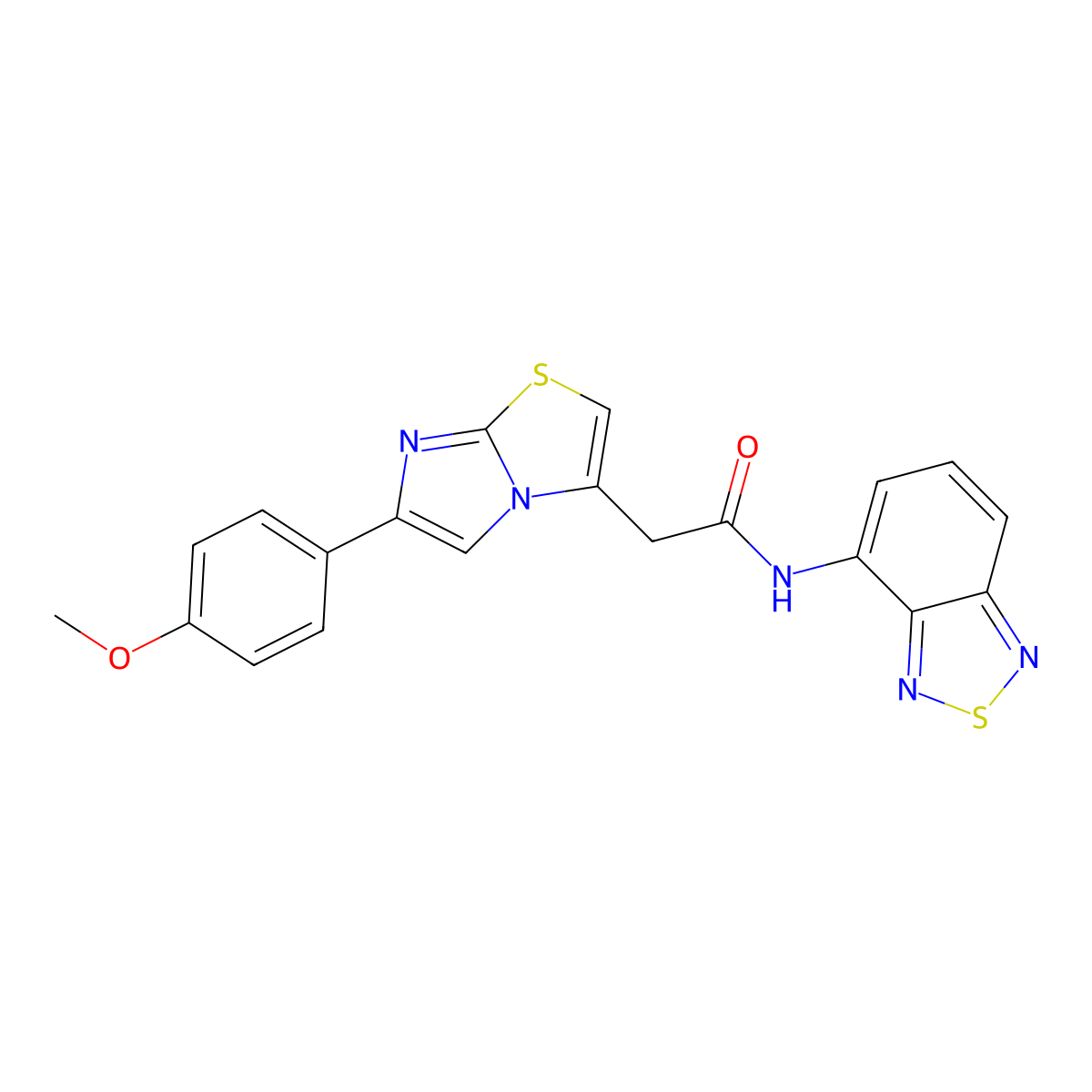 N-(benzo[c][1,2,5]thiadiazol-4-yl)-2-(6-(4-methoxyphenyl)imidazo[2,1-b]thiazol-3-yl)acetamide molecular structure, CAS 1226431-73-7