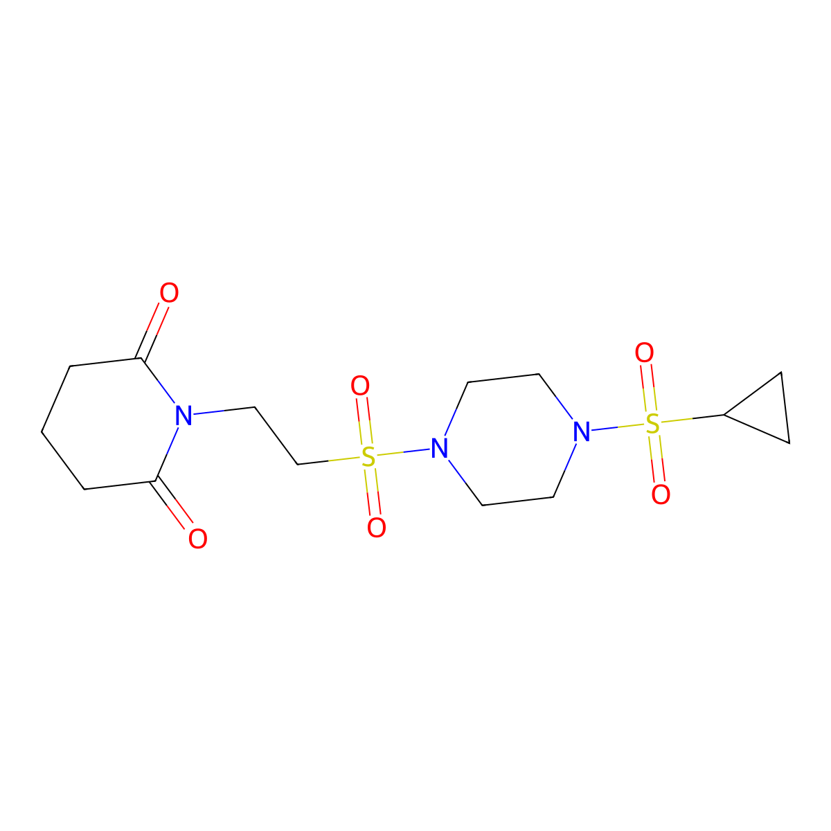 1-(2-((4-(Cyclopropylsulfonyl)piperazin-1-yl)sulfonyl)ethyl)piperidine-2,6-dione molecular structure, CAS 1226431-83-9