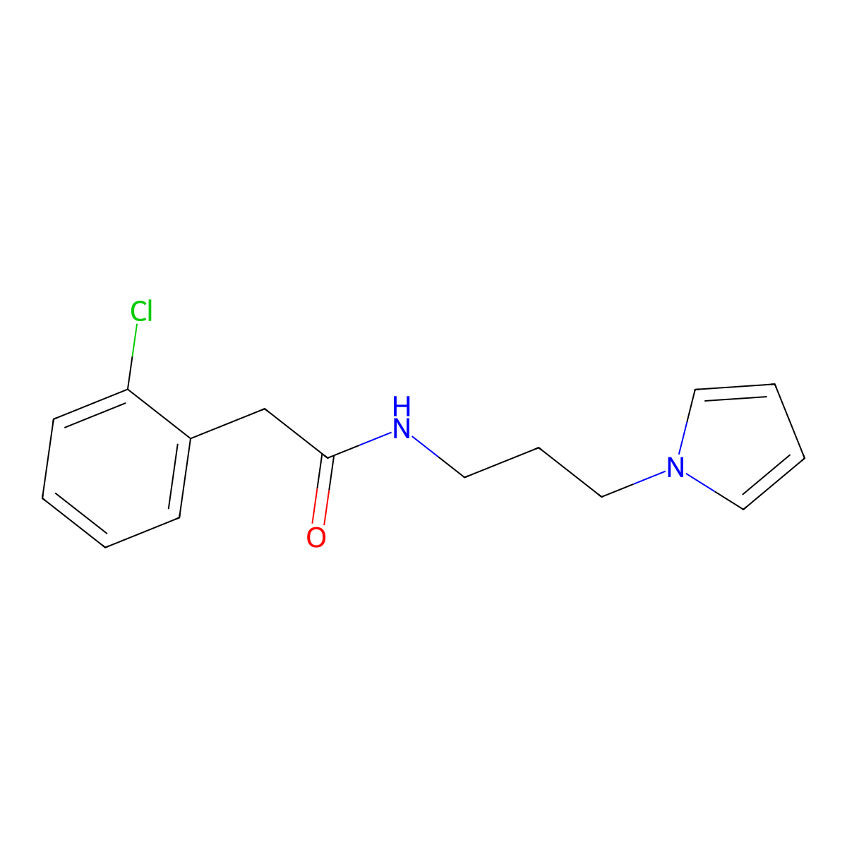 2-(2-chlorophenyl)-N-[3-(1H-pyrrol-1-yl)propyl]acetamide molecular structure, CAS 1226431-95-3