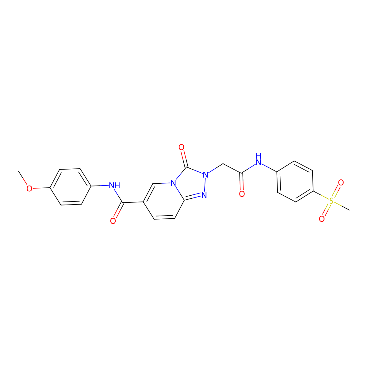 2-{[(4-methanesulfonylphenyl)carbamoyl]methyl}-N-(4-methoxyphenyl)-3-oxo-2H,3H-[1,2,4]triazolo[4,3-a]pyridine-6-carboxamide molecular structure, CAS 1226432-35-4