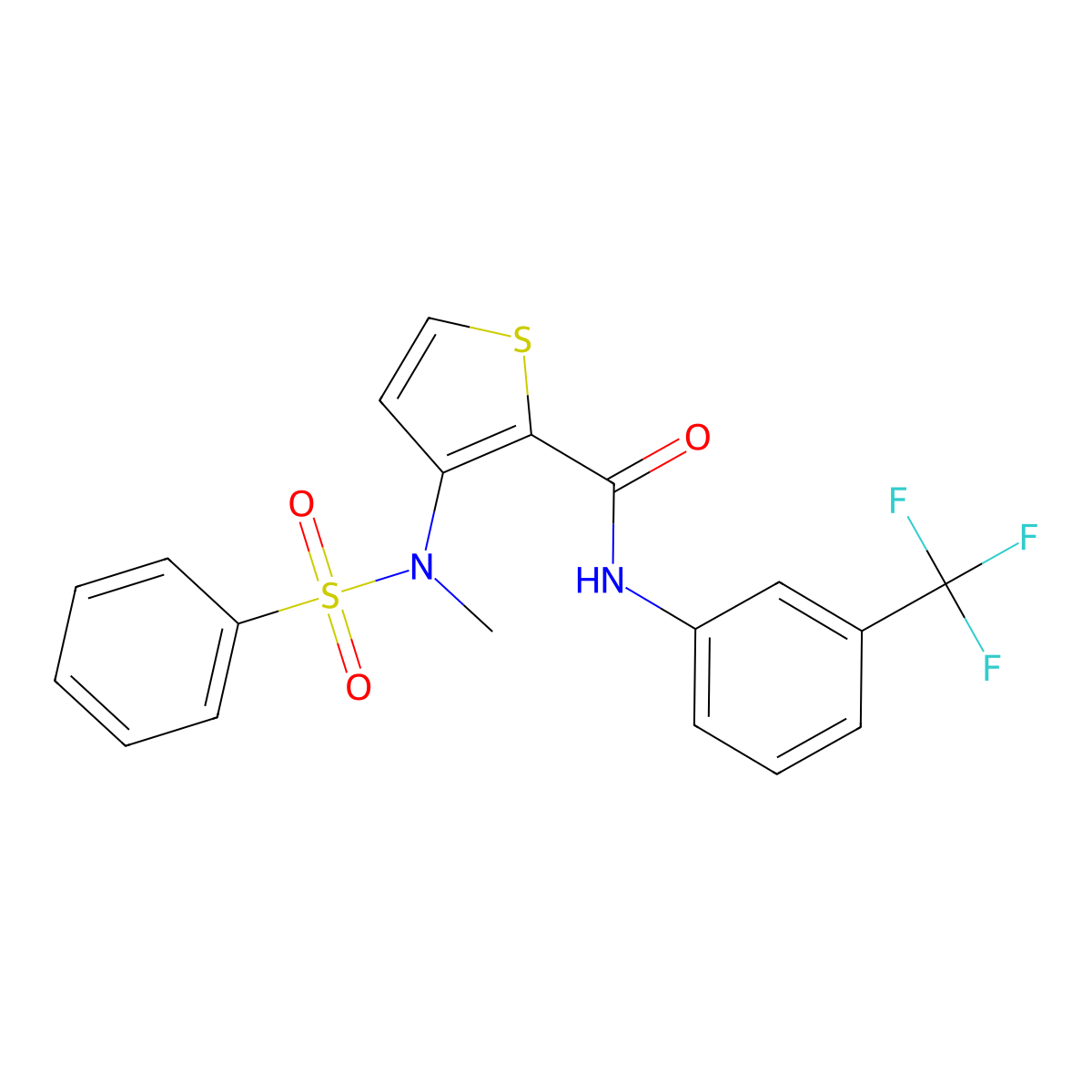 3-(N-methylbenzenesulfonamido)-N-[3-(trifluoromethyl)phenyl]thiophene-2-carboxamide molecular structure, CAS 1226432-47-8