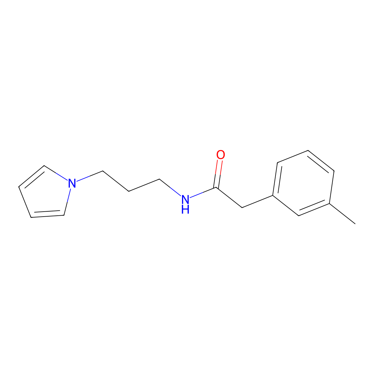 N-(3-(1H-pyrrol-1-yl)propyl)-2-(m-tolyl)acetamide molecular structure, CAS 1226432-49-0