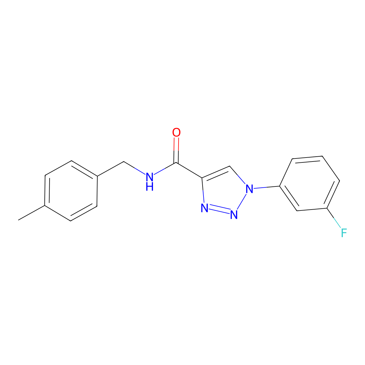 1-(3-fluorophenyl)-N-(4-methylbenzyl)-1H-1,2,3-triazole-4-carboxamide molecular structure, CAS 1226432-52-5