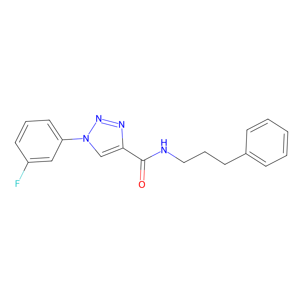 1-(3-fluorophenyl)-N-(3-phenylpropyl)-1H-1,2,3-triazole-4-carboxamide molecular structure, CAS 1226432-67-2