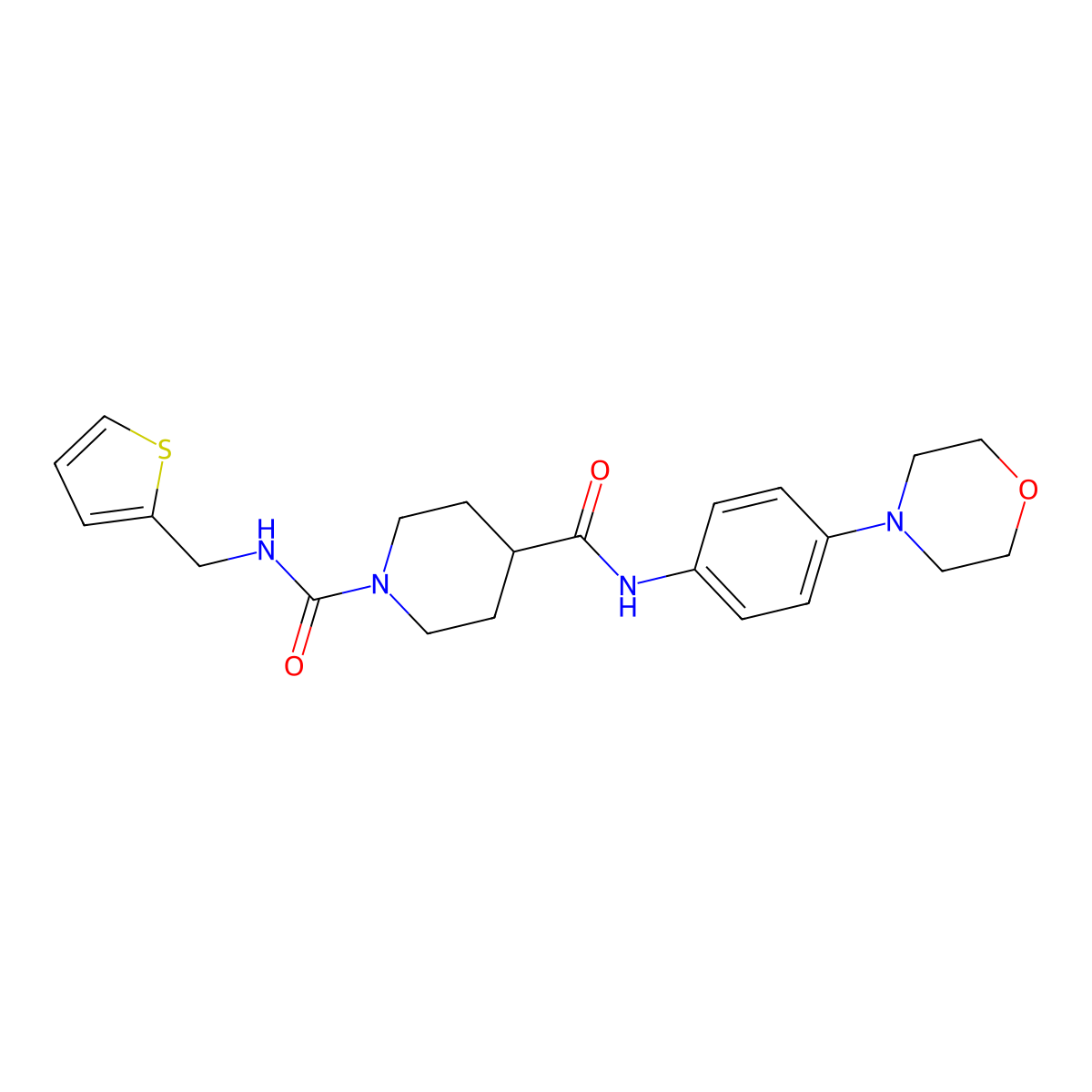 N4-(4-morpholinophenyl)-N1-(thiophen-2-ylmethyl)piperidine-1,4-dicarboxamide molecular structure, CAS 1226432-70-7