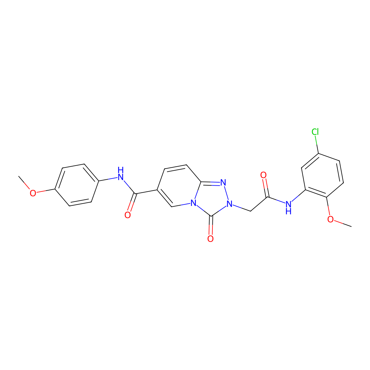2-{[(5-chloro-2-methoxyphenyl)carbamoyl]methyl}-N-(4-methoxyphenyl)-3-oxo-2H,3H-[1,2,4]triazolo[4,3-a]pyridine-6-carboxamide molecular structure, CAS 1226432-72-9