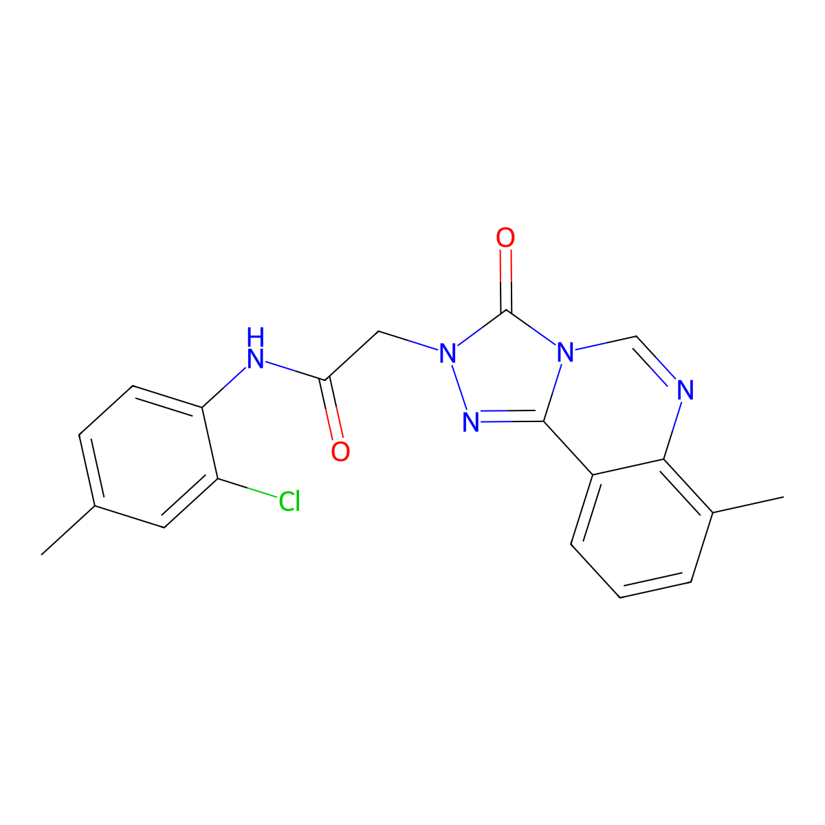 N-(2-chloro-4-methylphenyl)-2-(7-methyl-3-oxo[1,2,4]triazolo[4,3-c]quinazolin-2(3H)-yl)acetamide molecular structure, CAS 1226432-75-2