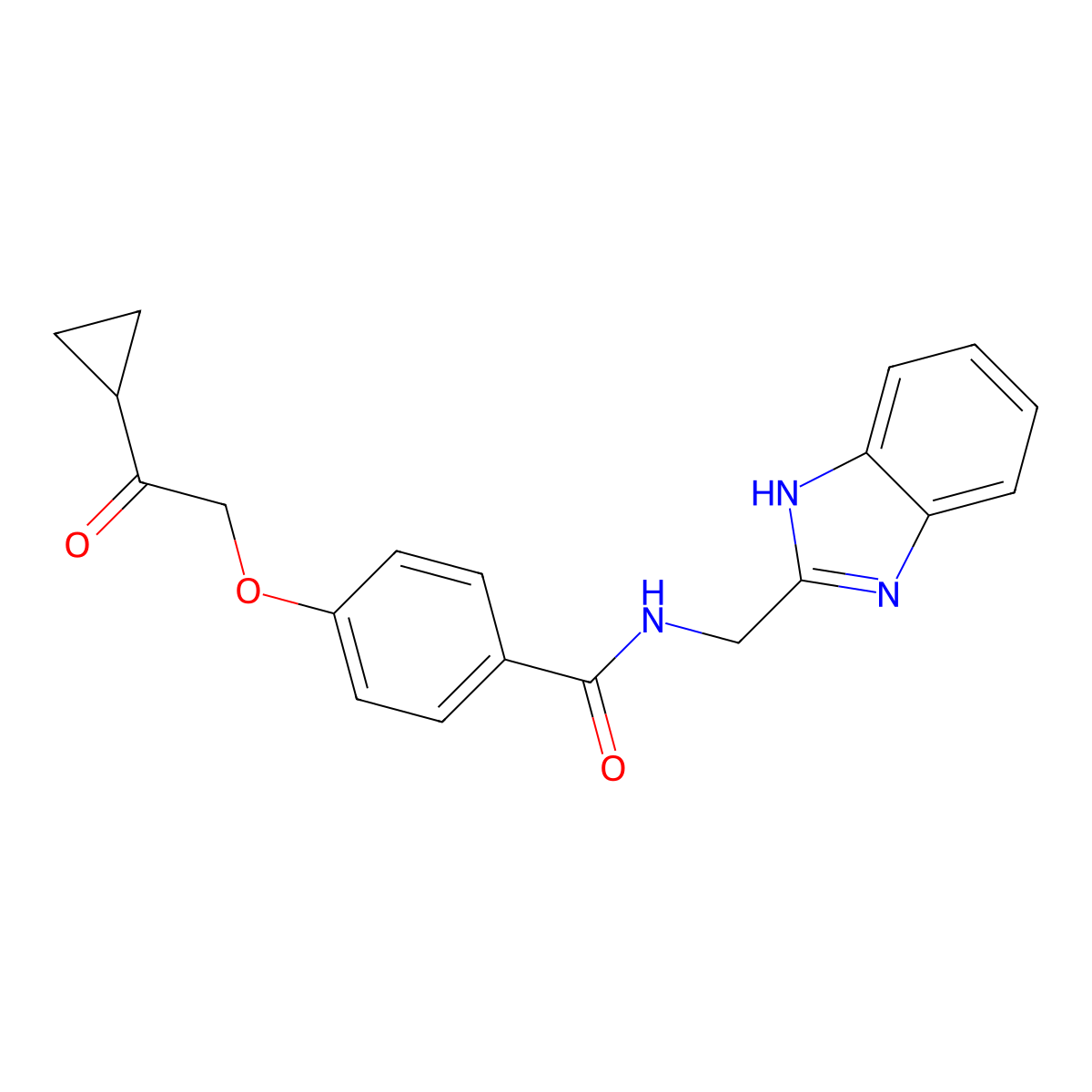 N-((1H-benzo[d]imidazol-2-yl)methyl)-4-(2-cyclopropyl-2-oxoethoxy)benzamide molecular structure, CAS 1226432-86-5