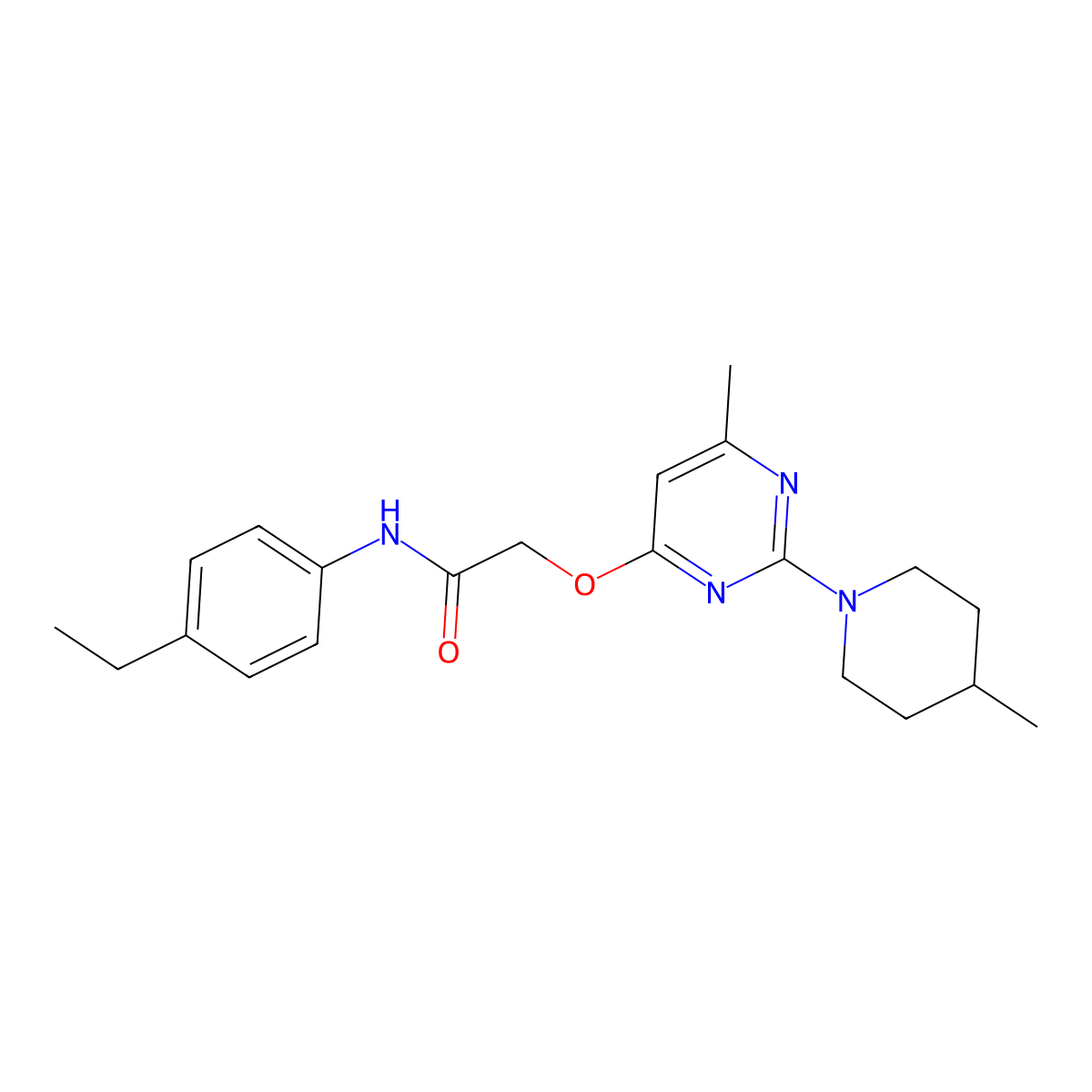 N-(4-ethylphenyl)-2-{[6-methyl-2-(4-methylpiperidin-1-yl)pyrimidin-4-yl]oxy}acetamide molecular structure, CAS 1226432-88-7