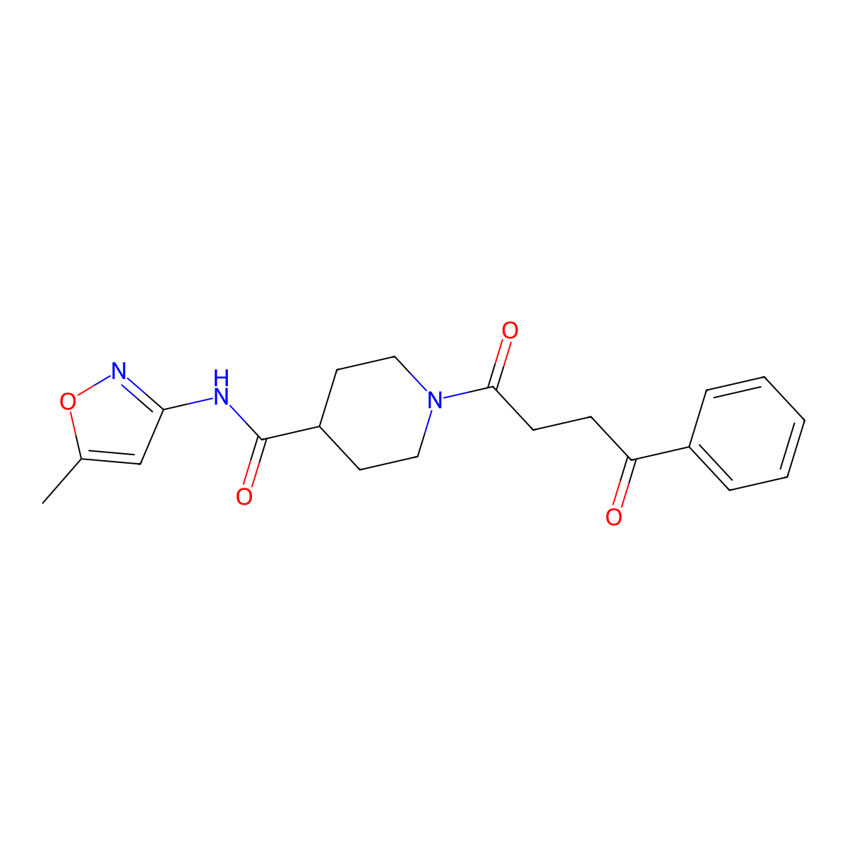 N-(5-methylisoxazol-3-yl)-1-(4-oxo-4-phenylbutanoyl)piperidine-4-carboxamide molecular structure, CAS 1226432-97-8