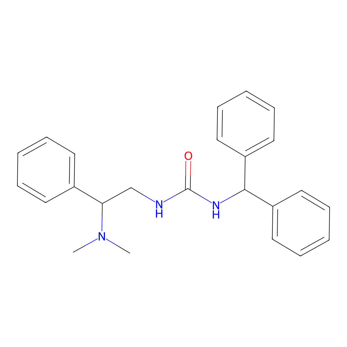 1-Benzhydryl-3-(2-(dimethylamino)-2-phenylethyl)urea molecular structure, CAS 1226433-09-5