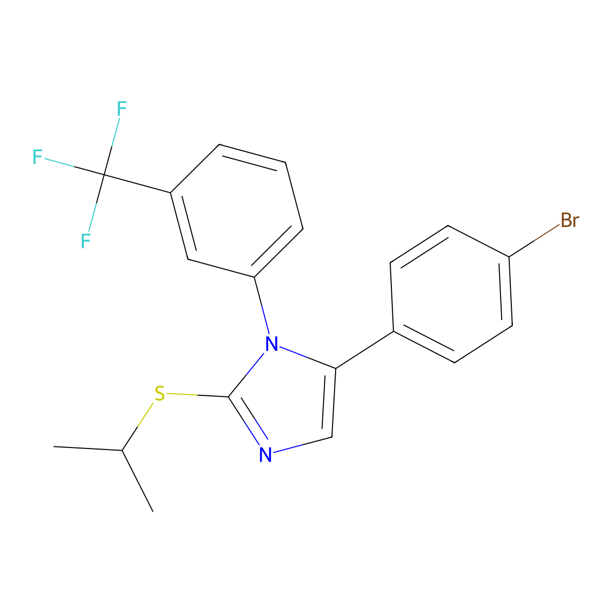 5-(4-bromophenyl)-2-(isopropylthio)-1-(3-(trifluoromethyl)phenyl)-1H-imidazole molecular structure, CAS 1226433-12-0