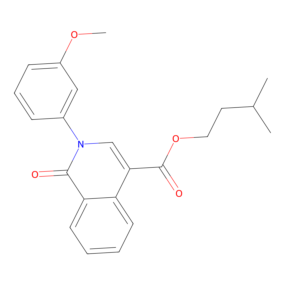 3-Methylbutyl 2-(3-methoxyphenyl)-1-oxo-1,2-dihydroisoquinoline-4-carboxylate molecular structure, CAS 1226433-23-3