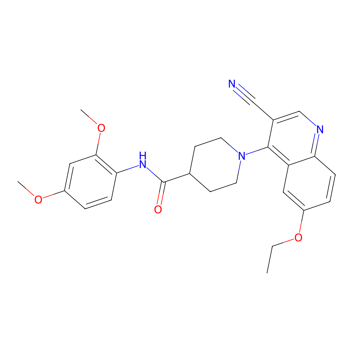 1-(3-cyano-6-ethoxyquinolin-4-yl)-N-(2,4-dimethoxyphenyl)piperidine-4-carboxamide molecular structure, CAS 1226433-28-8