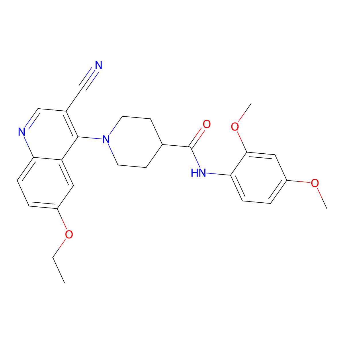 1-(3-cyano-6-ethoxyquinolin-4-yl)-N-(2,4-dimethoxyphenyl)piperidine-4-carboxamide molecular structure, CAS 1226433-28-8