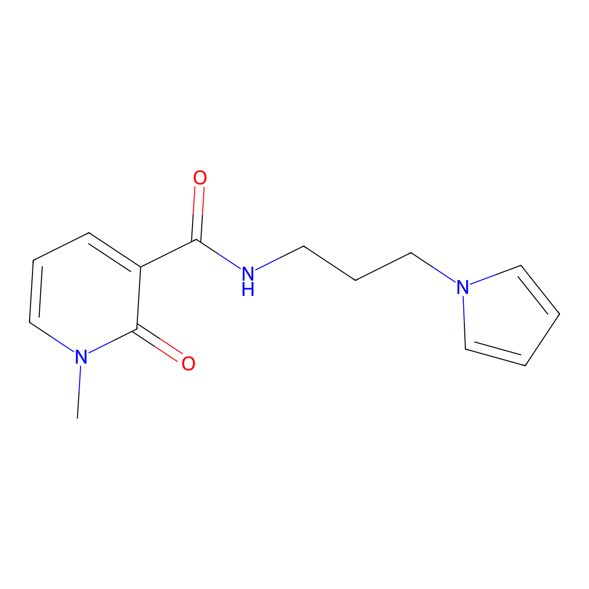 N-(3-(1H-pyrrol-1-yl)propyl)-1-methyl-2-oxo-1,2-dihydropyridine-3-carboxamide molecular structure, CAS 1226433-34-6