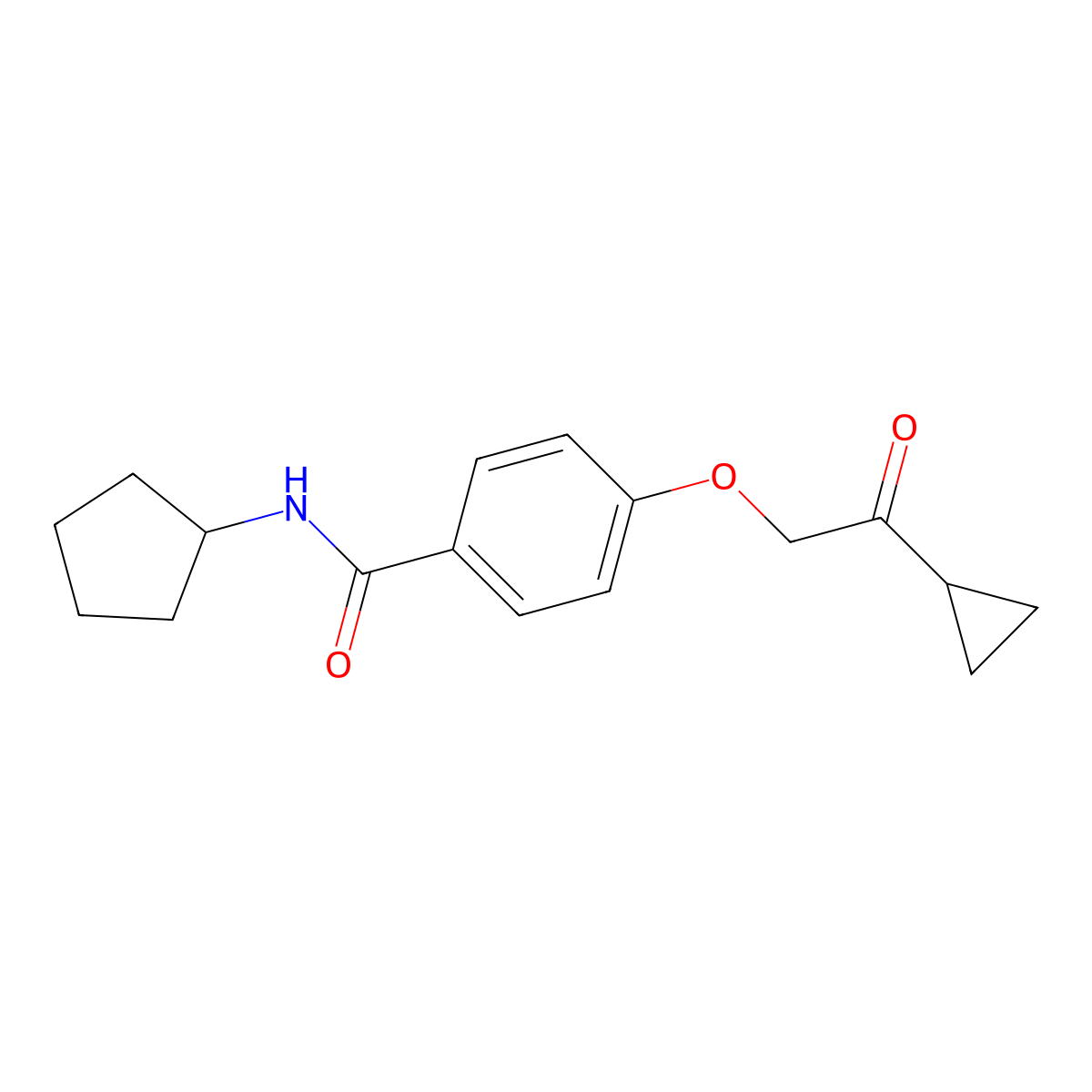N-cyclopentyl-4-(2-cyclopropyl-2-oxoethoxy)benzamide molecular structure, CAS 1226433-42-6