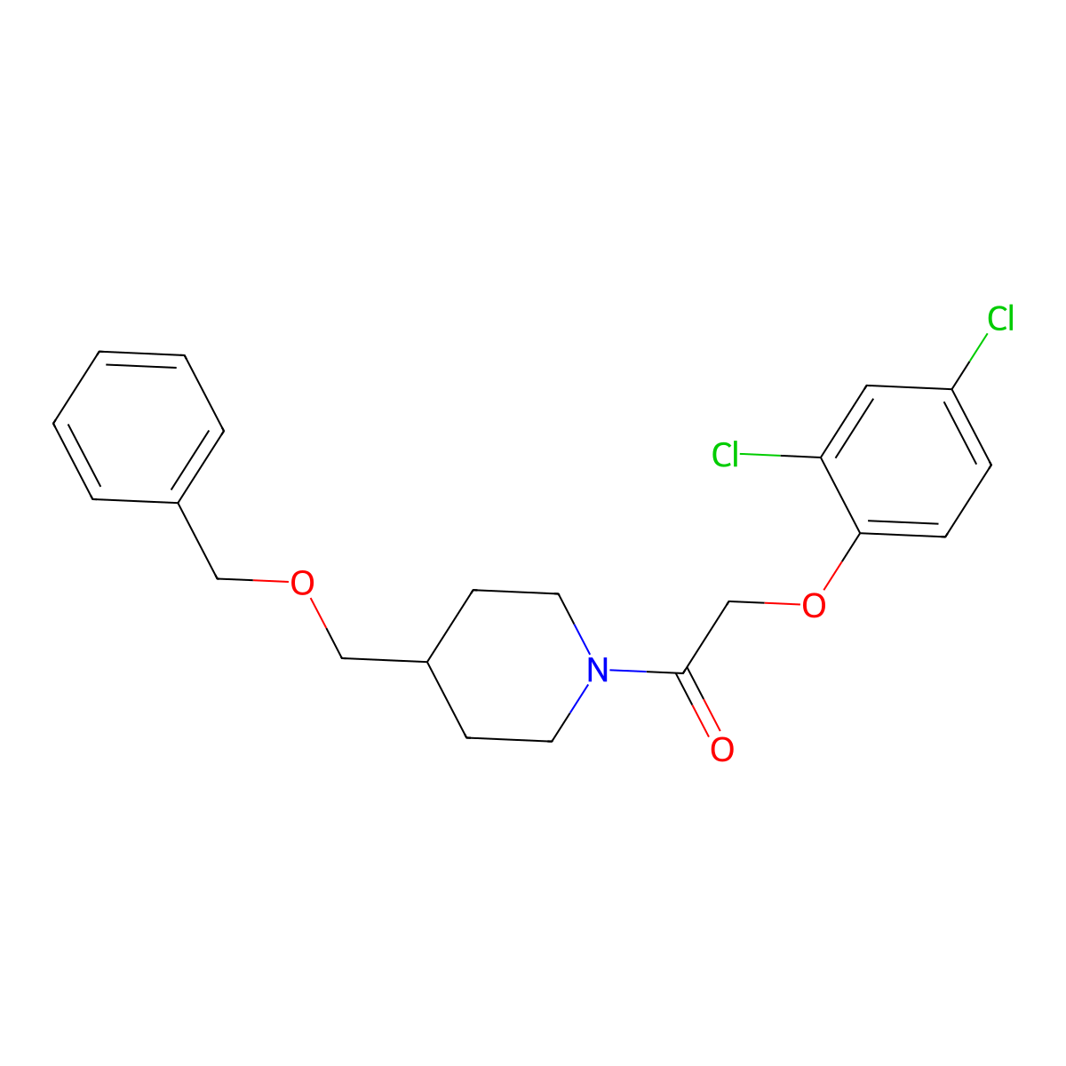 1-(4-((Benzyloxy)methyl)piperidin-1-yl)-2-(2,4-dichlorophenoxy)ethanone molecular structure, CAS 1226433-53-9