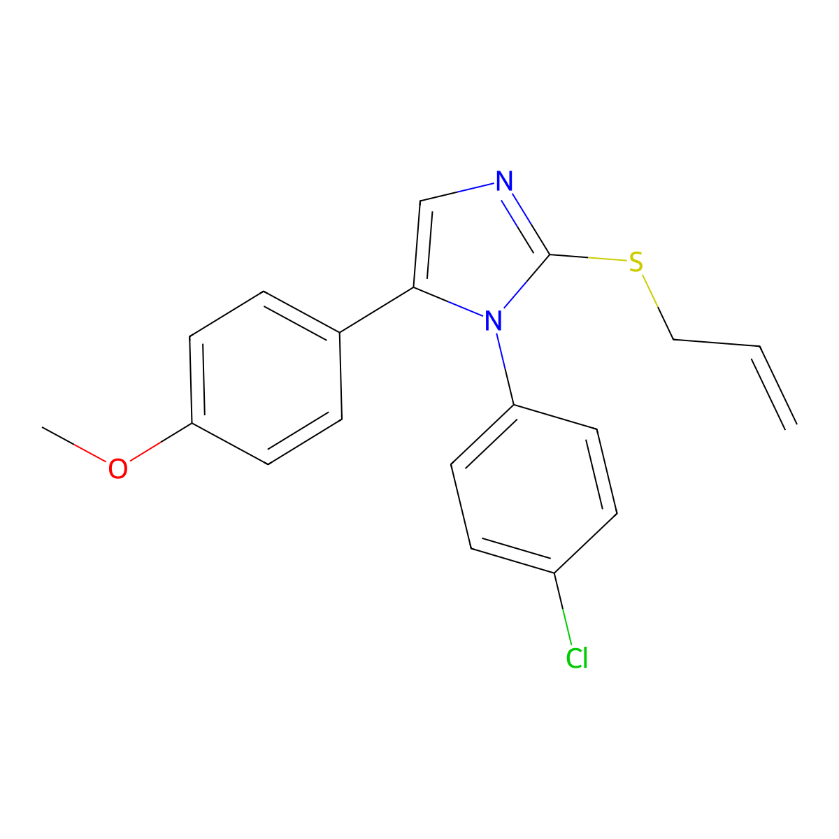 2-(allylthio)-1-(4-chlorophenyl)-5-(4-methoxyphenyl)-1H-imidazole molecular structure, CAS 1226433-65-3