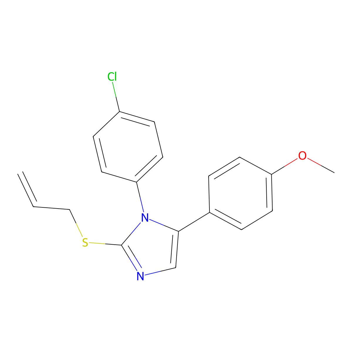 2-(allylthio)-1-(4-chlorophenyl)-5-(4-methoxyphenyl)-1H-imidazole molecular structure, CAS 1226433-65-3