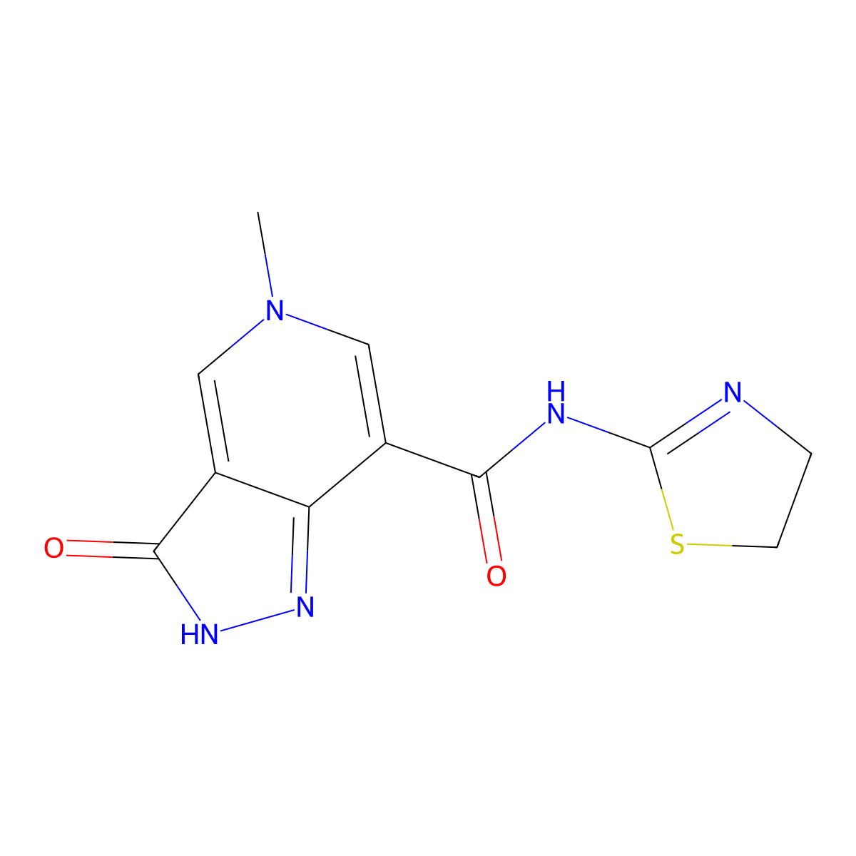 N-(4,5-dihydrothiazol-2-yl)-5-methyl-3-oxo-3,5-dihydro-2H-pyrazolo[4,3-c]pyridine-7-carboxamide molecular structure, CAS 1226433-74-4