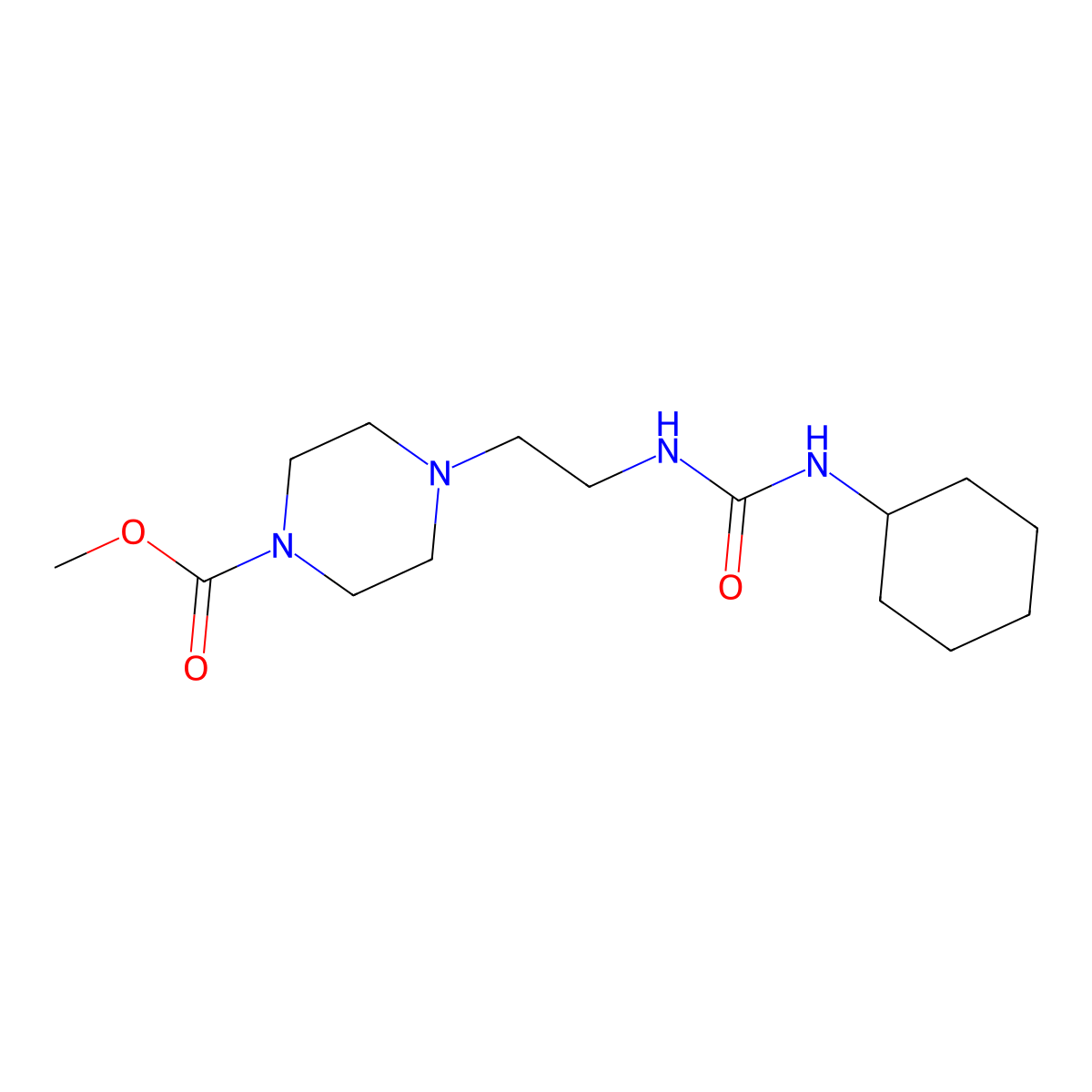Methyl 4-(2-(3-cyclohexylureido)ethyl)piperazine-1-carboxylate molecular structure, CAS 1226433-76-6