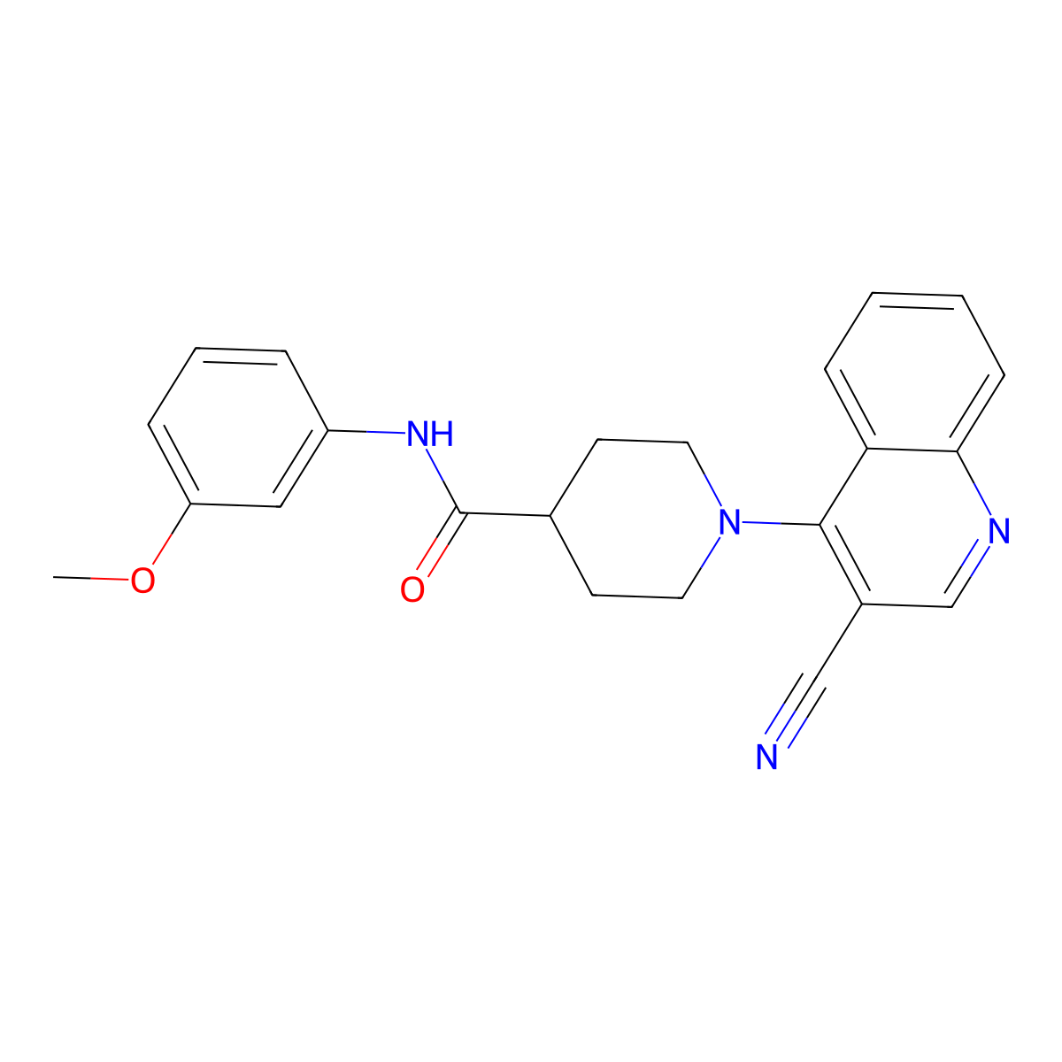 1-(3-cyanoquinolin-4-yl)-N-(3-methoxyphenyl)piperidine-4-carboxamide molecular structure, CAS 1226434-02-1