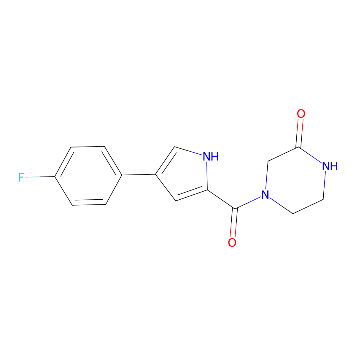 4-[4-(4-fluorophenyl)-1H-pyrrole-2-carbonyl]piperazin-2-one molecular structure, CAS 1226434-25-8