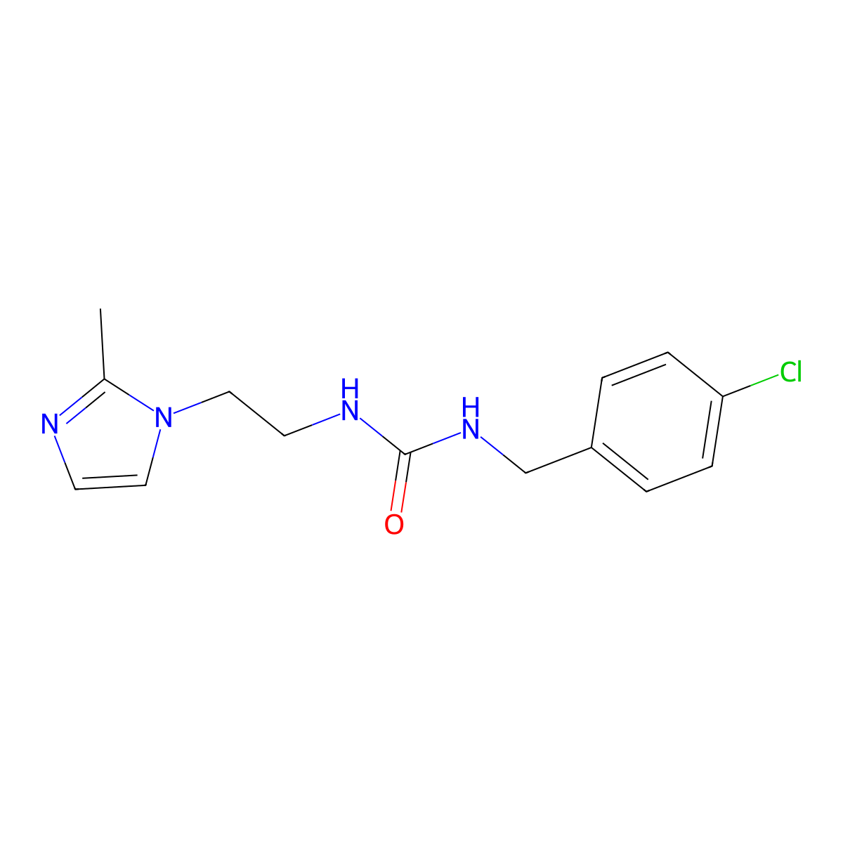1-(4-chlorobenzyl)-3-(2-(2-methyl-1H-imidazol-1-yl)ethyl)urea molecular structure, CAS 1226434-42-9