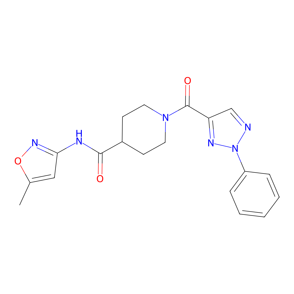 N-(5-methyl-1,2-oxazol-3-yl)-1-(2-phenyl-2H-1,2,3-triazole-4-carbonyl)piperidine-4-carboxamide molecular structure, CAS 1226434-54-3
