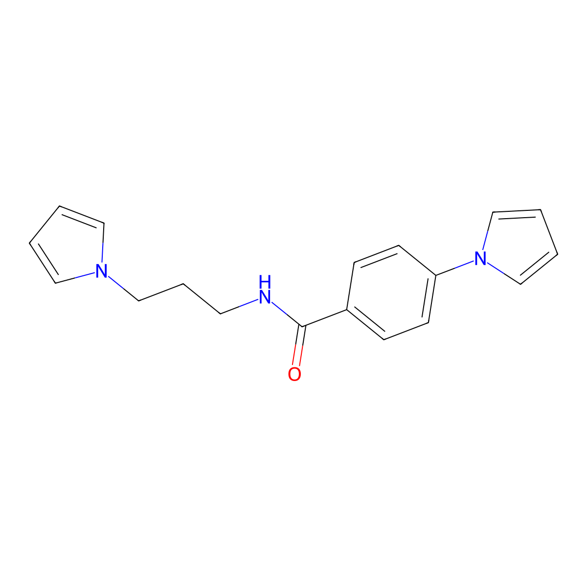N-(3-(1H-pyrrol-1-yl)propyl)-4-(1H-pyrrol-1-yl)benzamide molecular structure, CAS 1226434-69-0