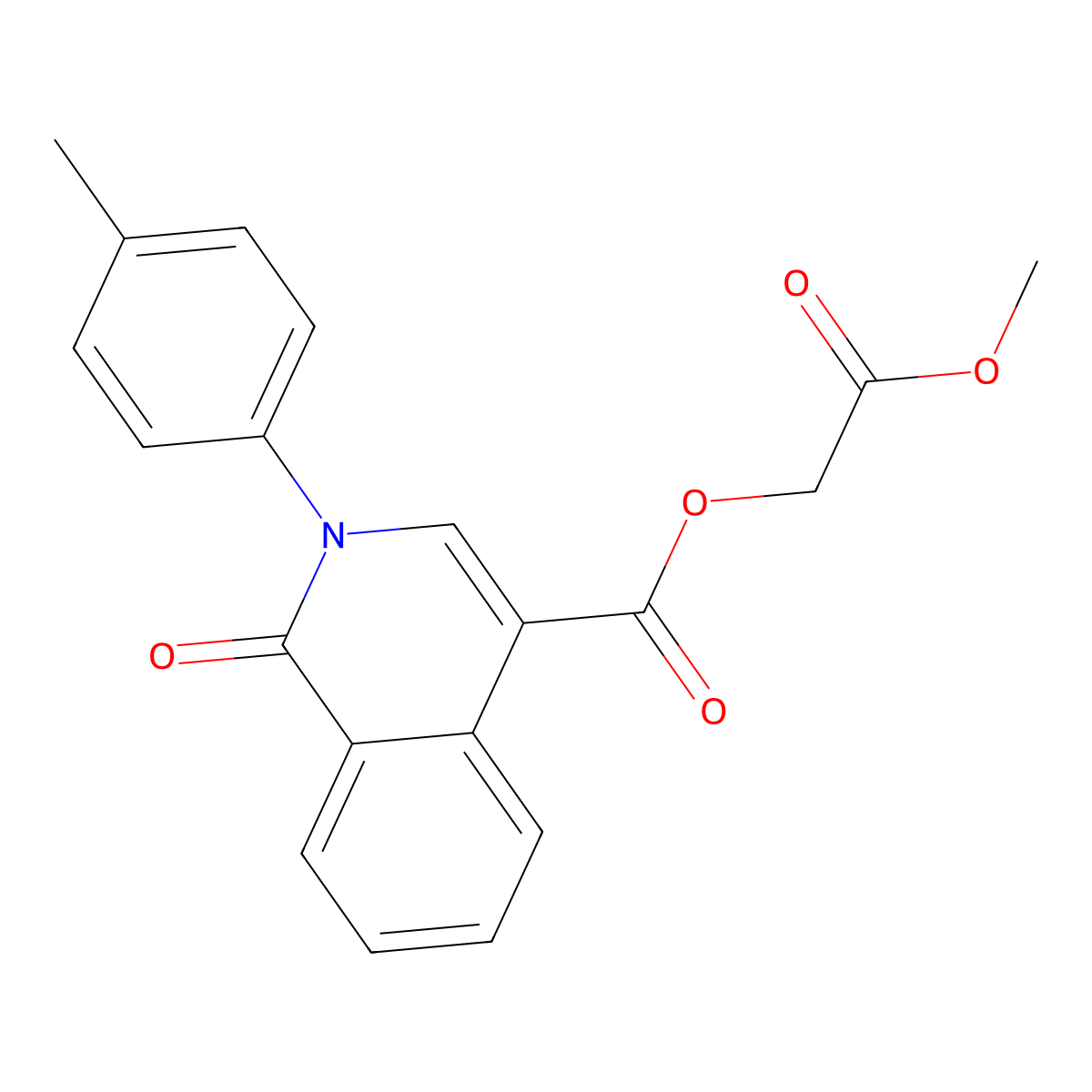 2-Methoxy-2-oxoethyl 1-oxo-2-(p-tolyl)-1,2-dihydroisoquinoline-4-carboxylate molecular structure, CAS 1226434-71-4
