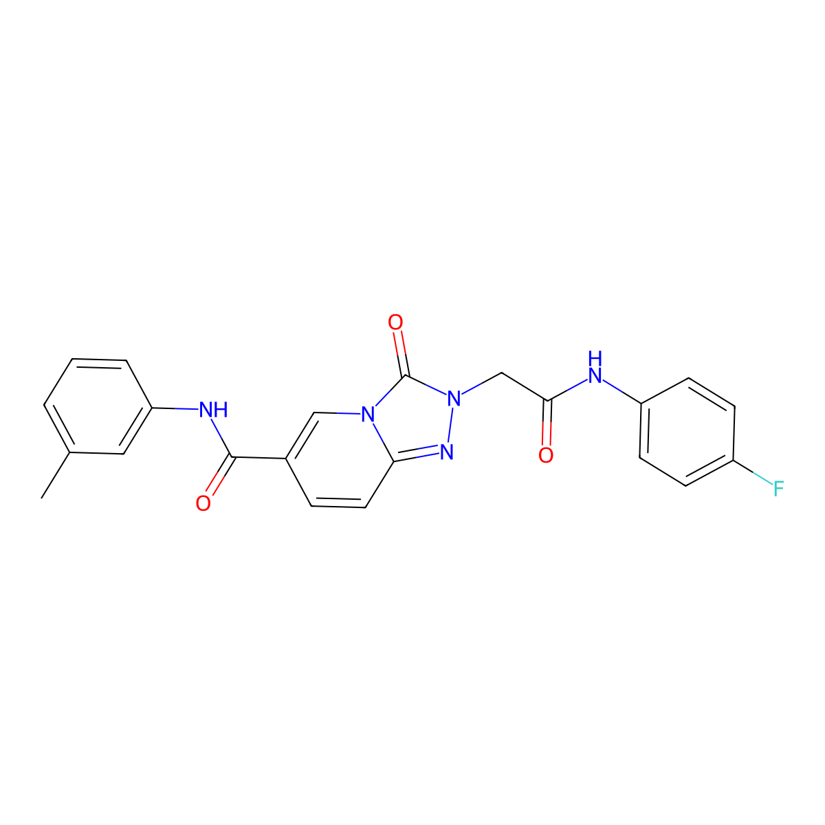2-{[(4-fluorophenyl)carbamoyl]methyl}-N-(3-methylphenyl)-3-oxo-2H,3H-[1,2,4]triazolo[4,3-a]pyridine-6-carboxamide molecular structure, CAS 1226434-75-8