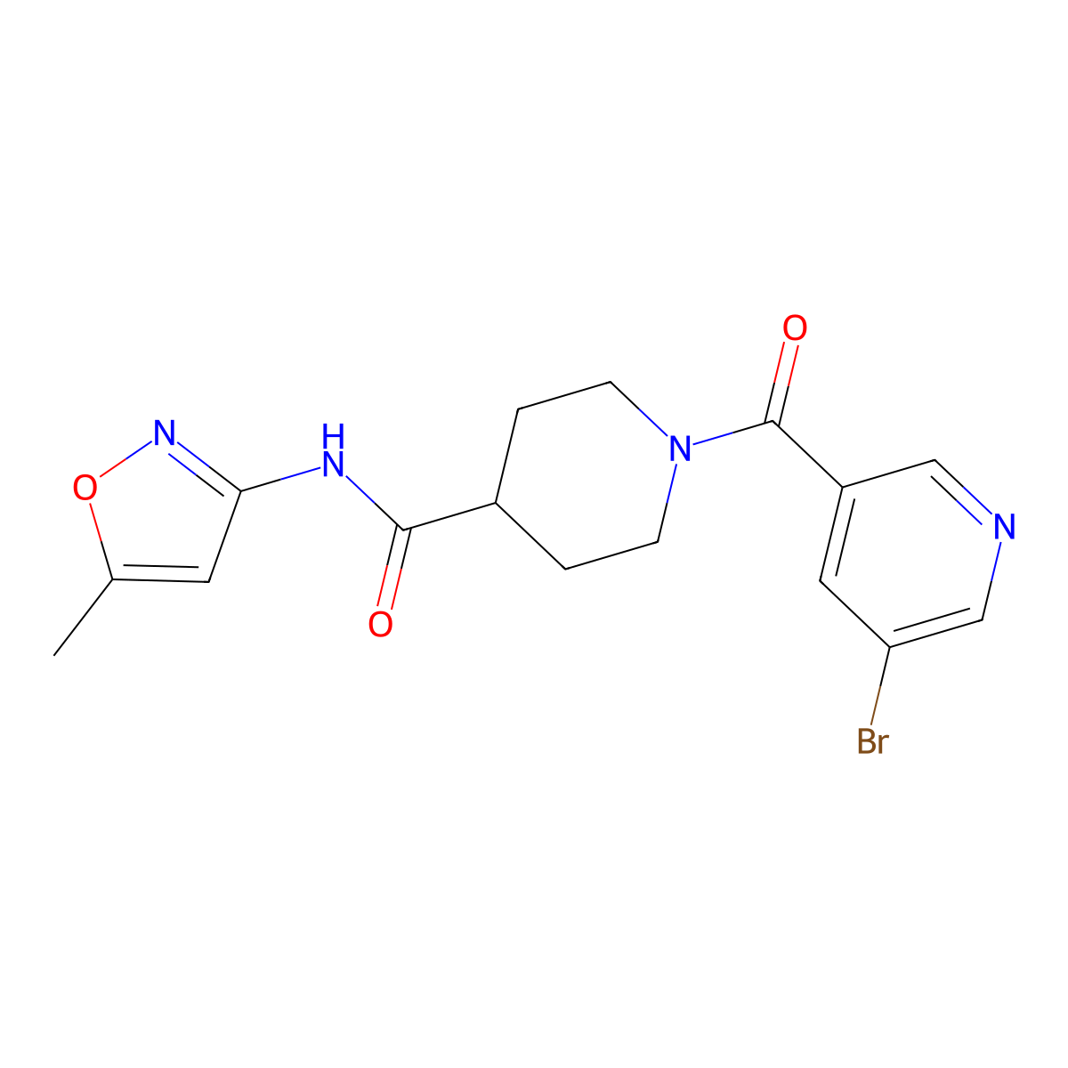 1-(5-bromonicotinoyl)-N-(5-methylisoxazol-3-yl)piperidine-4-carboxamide molecular structure, CAS 1226434-97-4