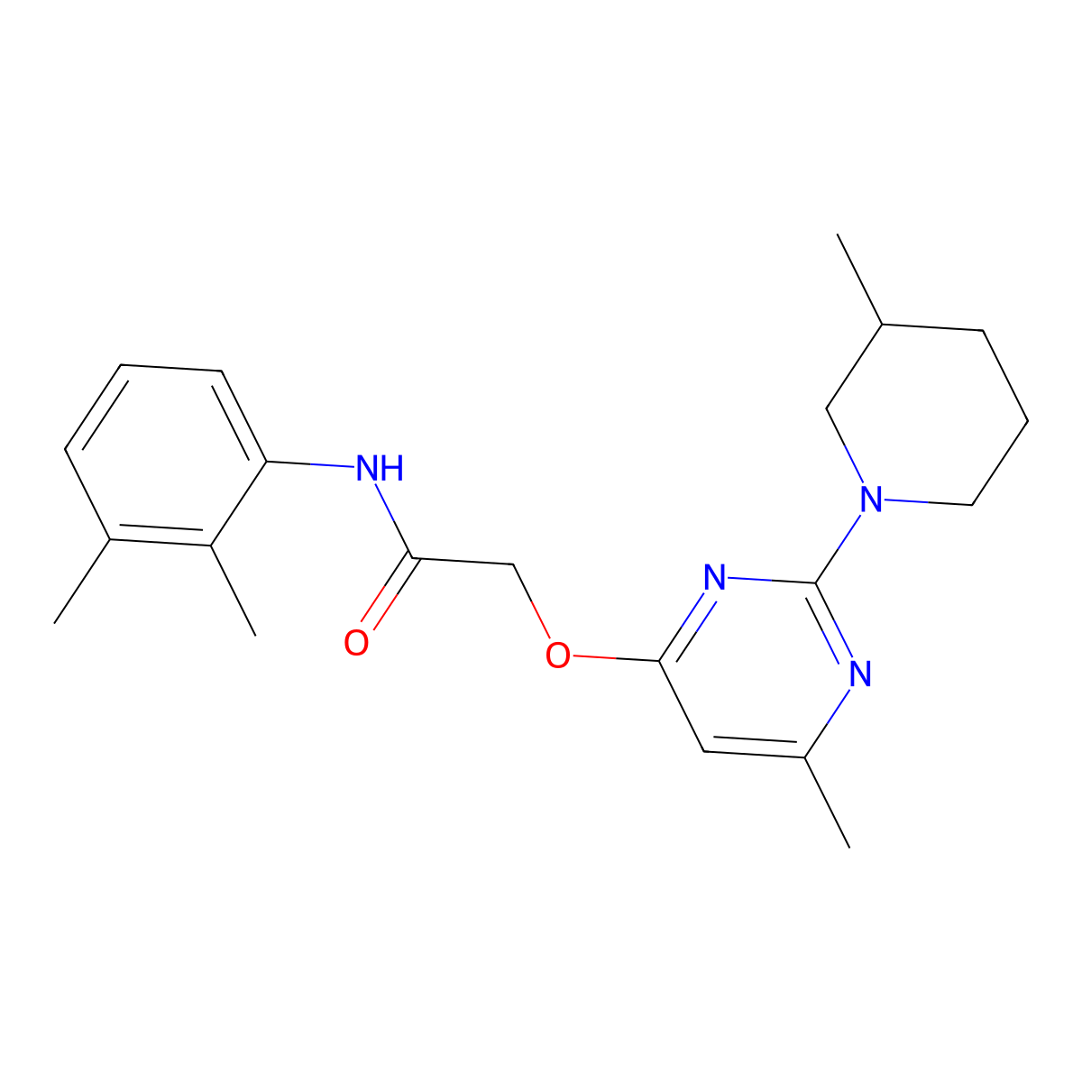 N-(2,3-dimethylphenyl)-2-{[6-methyl-2-(3-methylpiperidin-1-yl)pyrimidin-4-yl]oxy}acetamide molecular structure, CAS 1226434-98-5