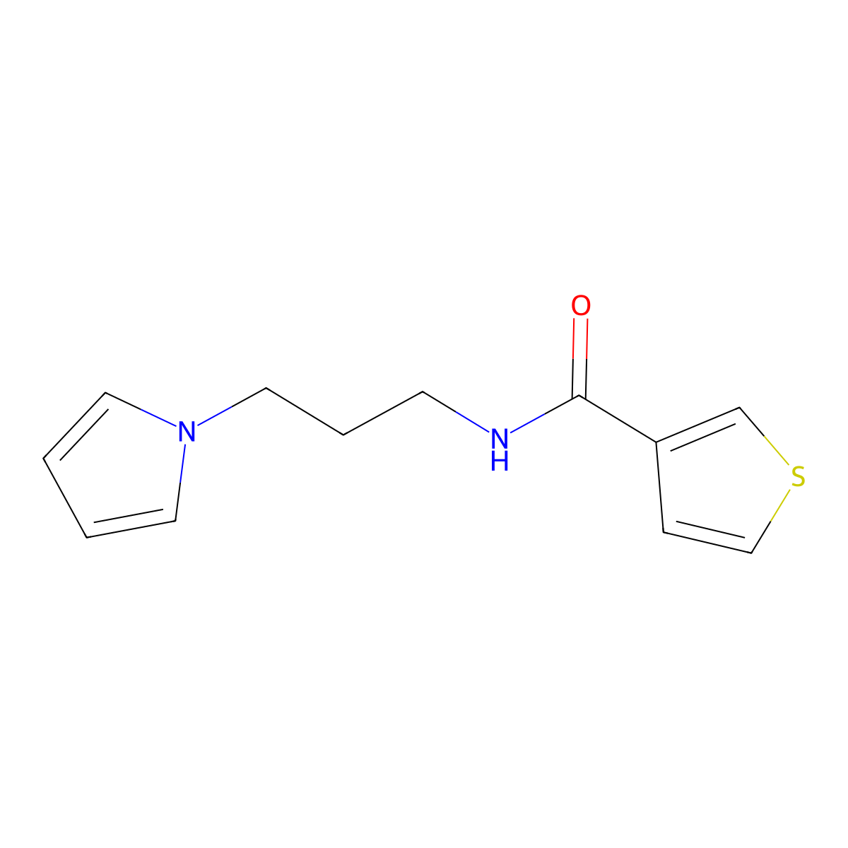 N-[3-(1H-pyrrol-1-yl)propyl]thiophene-3-carboxamide molecular structure, CAS 1226435-34-2