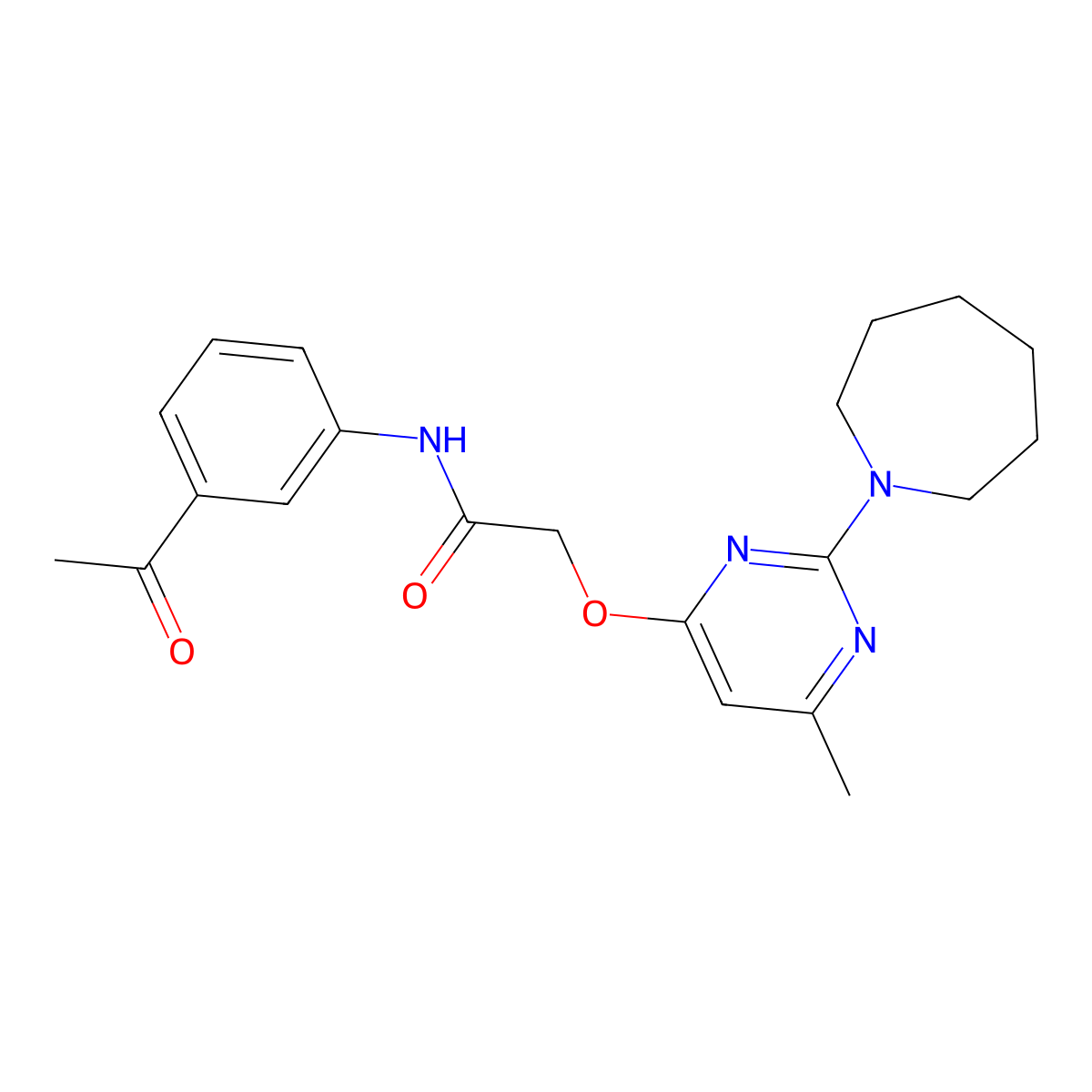 N-(3-acetylphenyl)-2-{[2-(azepan-1-yl)-6-methylpyrimidin-4-yl]oxy}acetamide molecular structure, CAS 1226435-47-7