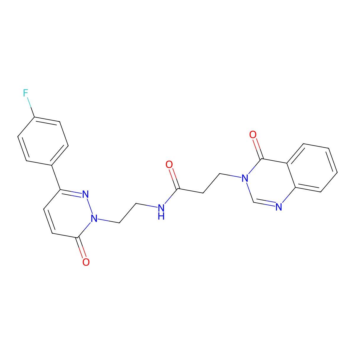 N-(2-(3-(4-fluorophenyl)-6-oxopyridazin-1(6H)-yl)ethyl)-3-(4-oxoquinazolin-3(4H)-yl)propanamide molecular structure, CAS 1226435-69-3